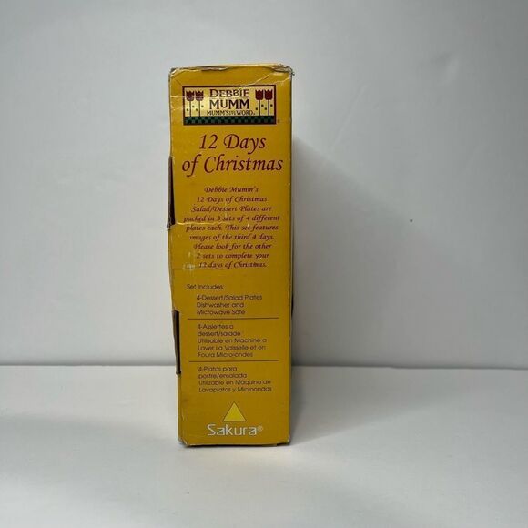 SAKURA Debbie Mumm12 Days of Christmas- 4 Pcs. Stoneware Dessert/ Salad Plates - Picture 3 of 7